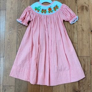 Pumpkin Smocked dress 2T